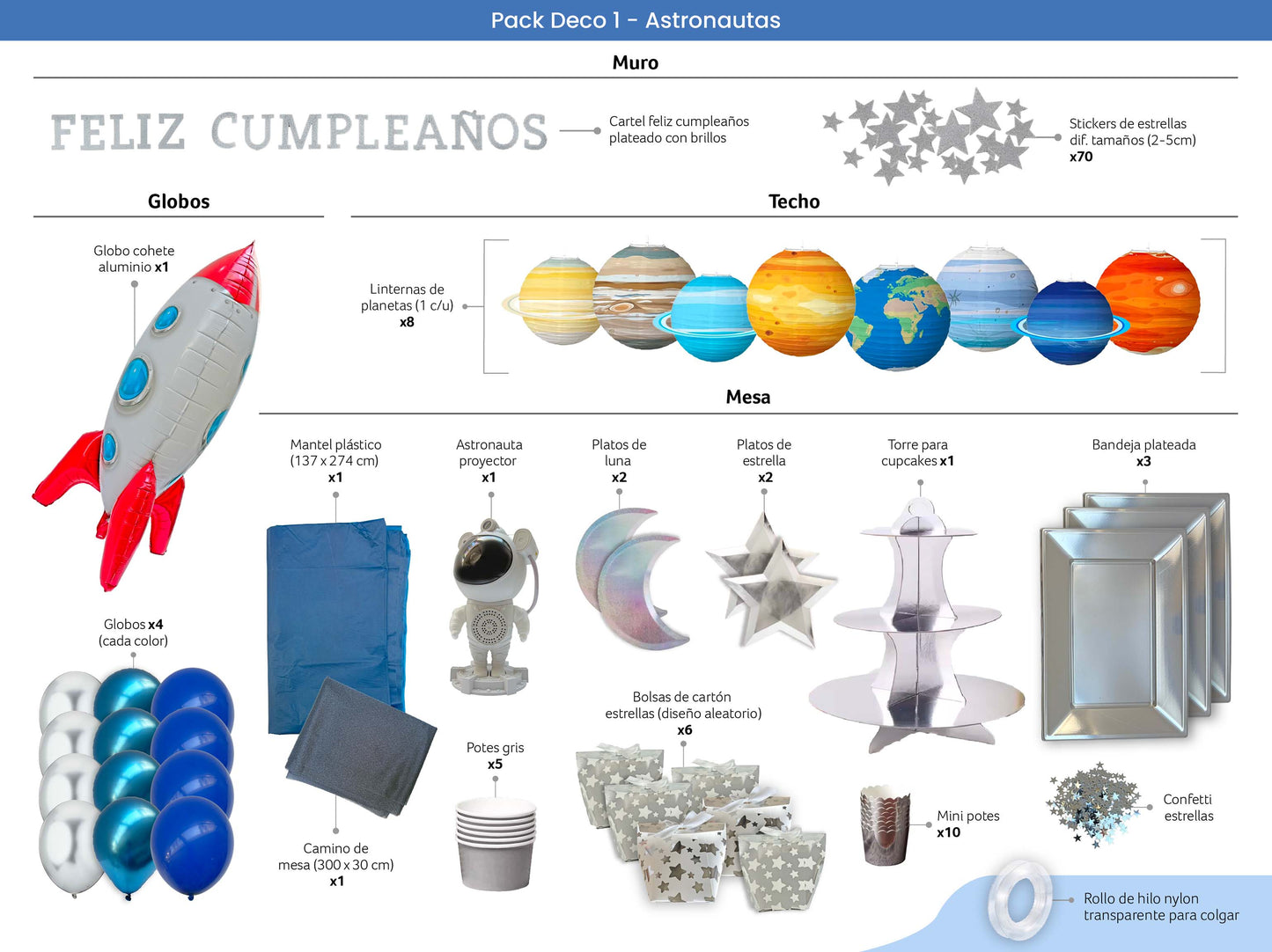 Packs Deco – Astronauta