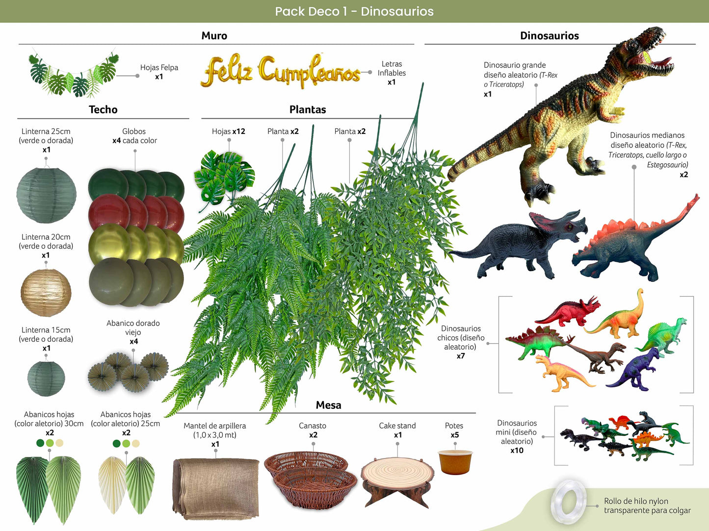 Packs Deco - Dinosaurios