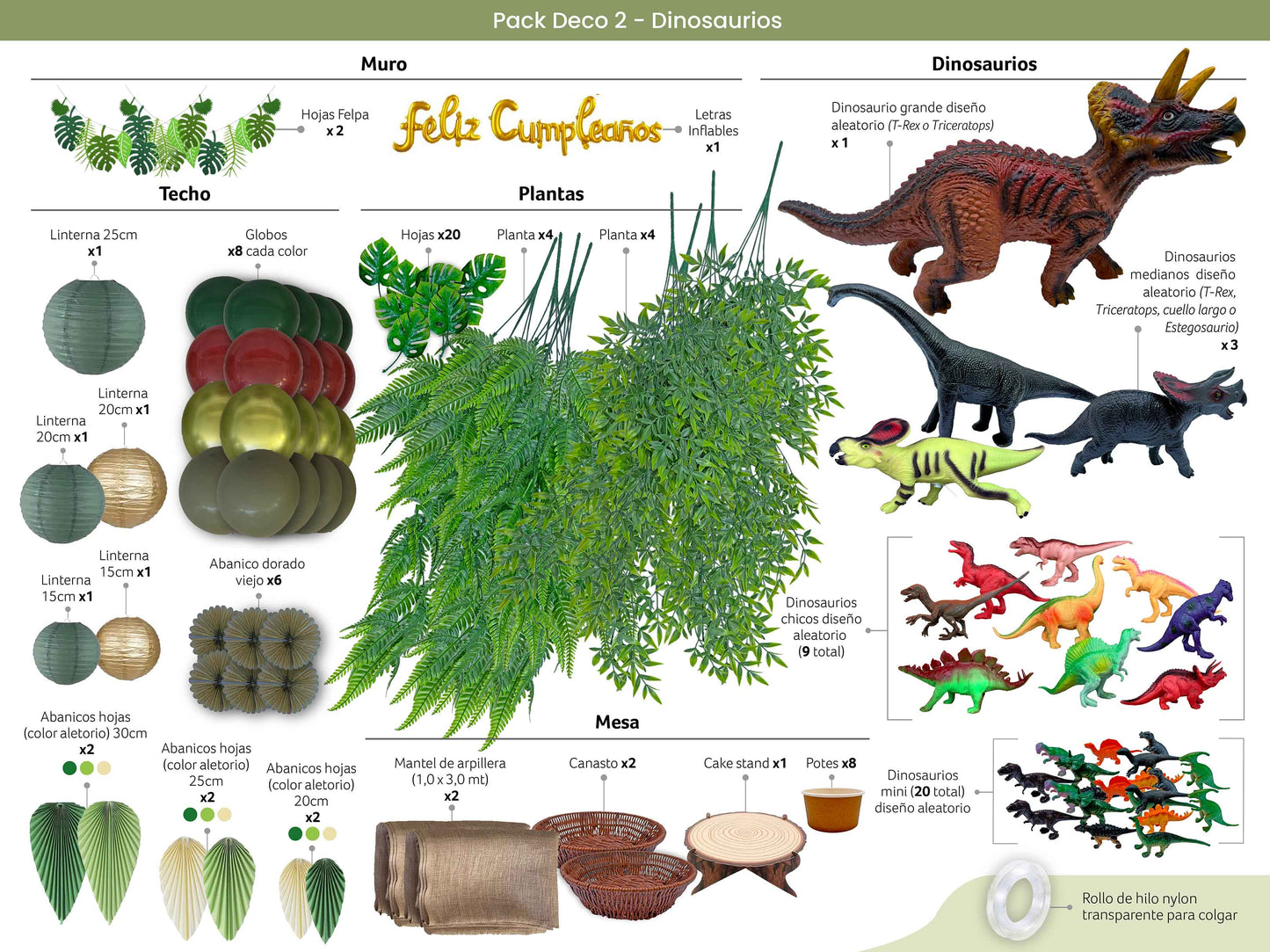 Packs Deco - Dinosaurios