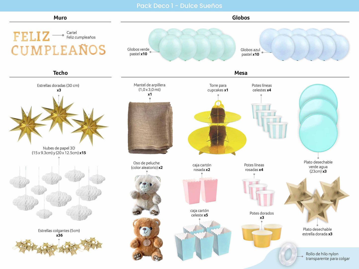 Packs Deco - Dulces Sueños